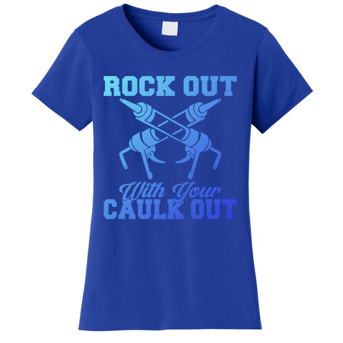 Rock Out With Your Caulk Out Construction Worker Funny Gift Women's T-Shirt