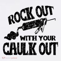Rock Out With Your Caulk Out Construction Worker Gift Button
