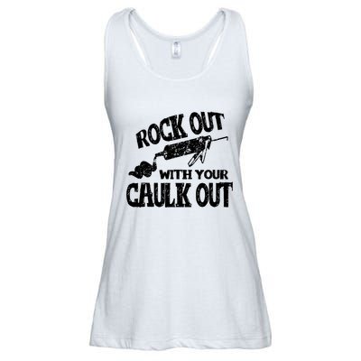 Rock Out With Your Caulk Out Construction Worker Gift Ladies Essential Flowy Tank