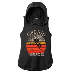 Retro Orchid Whisperer Funny Orchids Flower Lover Gardener Ladies PosiCharge Tri-Blend Wicking Draft Hoodie Tank