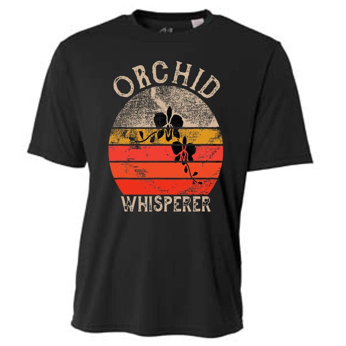 Retro Orchid Whisperer Funny Orchids Flower Lover Gardener Cooling Performance Crew T-Shirt