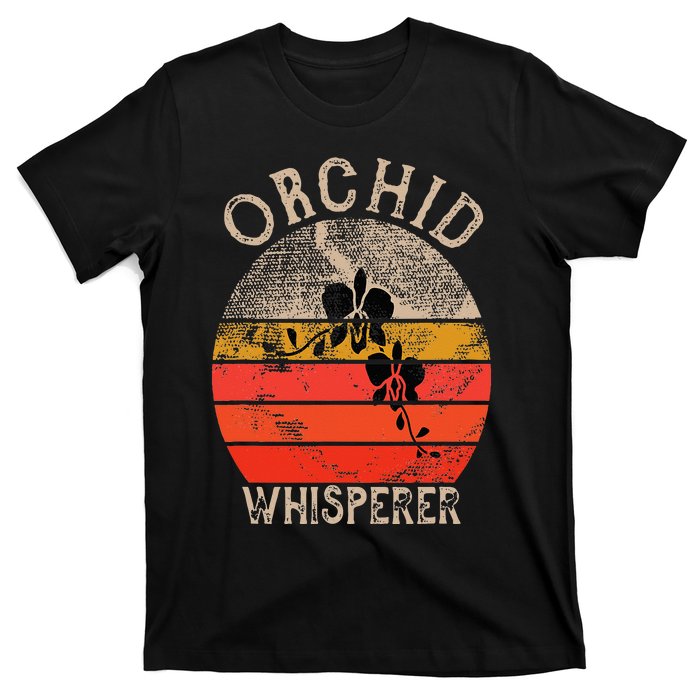 Retro Orchid Whisperer Funny Orchids Flower Lover Gardener T-Shirt