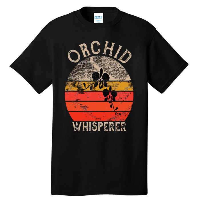 Retro Orchid Whisperer Funny Orchids Flower Lover Gardener Tall T-Shirt