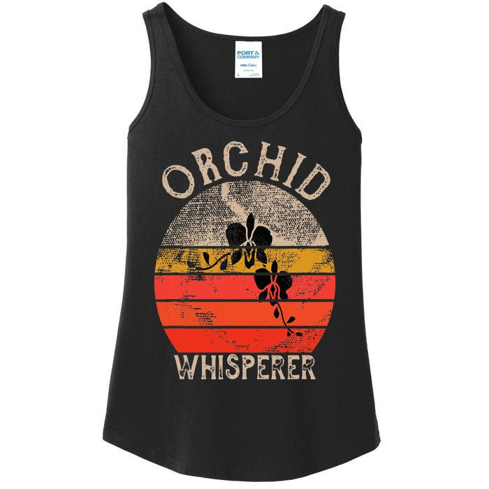 Retro Orchid Whisperer Funny Orchids Flower Lover Gardener Ladies Essential Tank