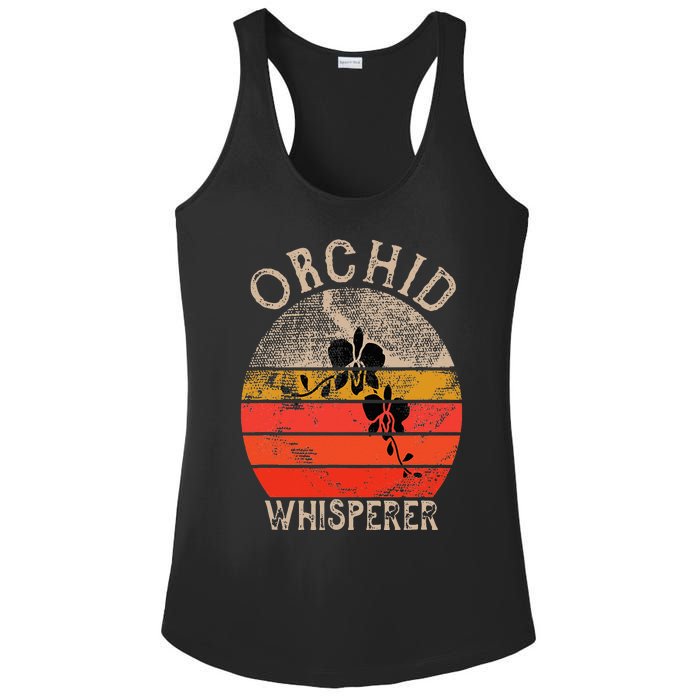 Retro Orchid Whisperer Funny Orchids Flower Lover Gardener Ladies PosiCharge Competitor Racerback Tank