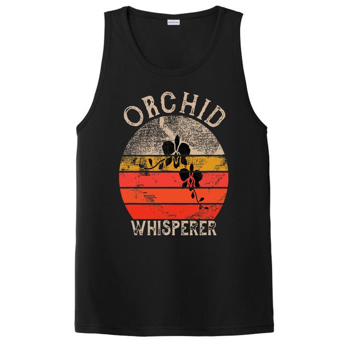 Retro Orchid Whisperer Funny Orchids Flower Lover Gardener PosiCharge Competitor Tank