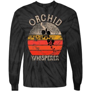 Retro Orchid Whisperer Funny Orchids Flower Lover Gardener Tie-Dye Long Sleeve Shirt