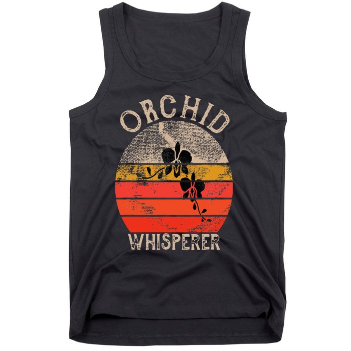 Retro Orchid Whisperer Funny Orchids Flower Lover Gardener Tank Top