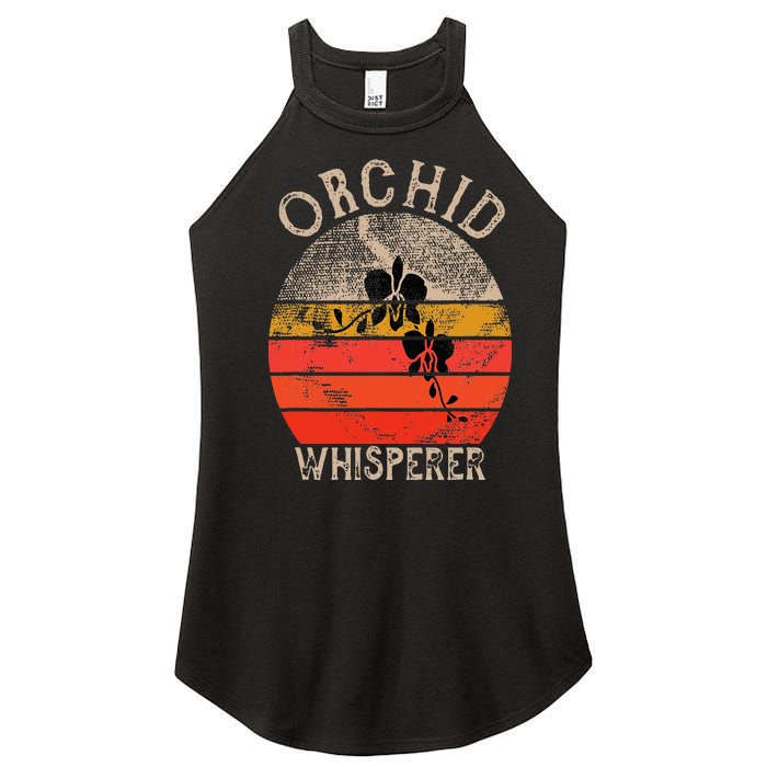 Retro Orchid Whisperer Funny Orchids Flower Lover Gardener Women's Perfect Tri Rocker Tank