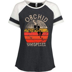 Retro Orchid Whisperer Funny Orchids Flower Lover Gardener Enza Ladies Jersey Colorblock Tee