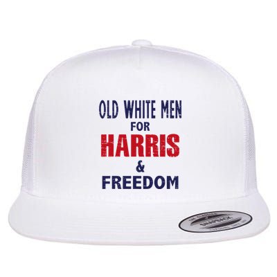 Retro Old White For Harris And Freedom Design Flat Bill Trucker Hat