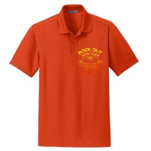 Rock Out With Your Crock Out Funny Chef Food Humor Dry Zone Grid Polo