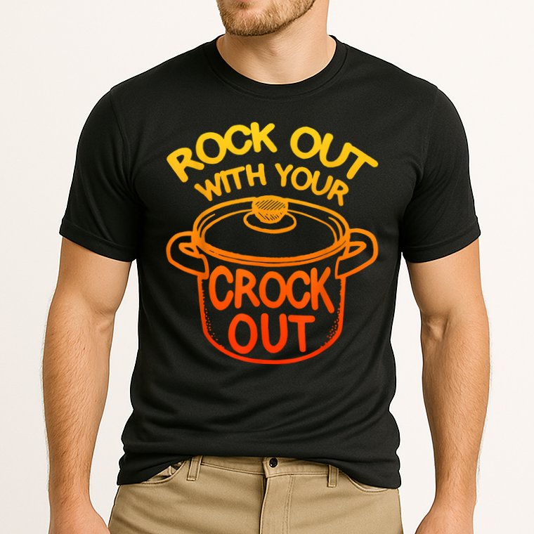 Rock Out With Your Crock Out Funny Chef Food Humor Performance Shirt