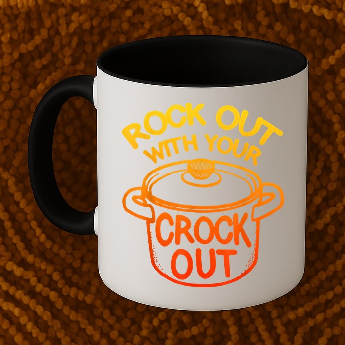 Rock Out With Your Crock Out Funny Chef Food Humor Mug