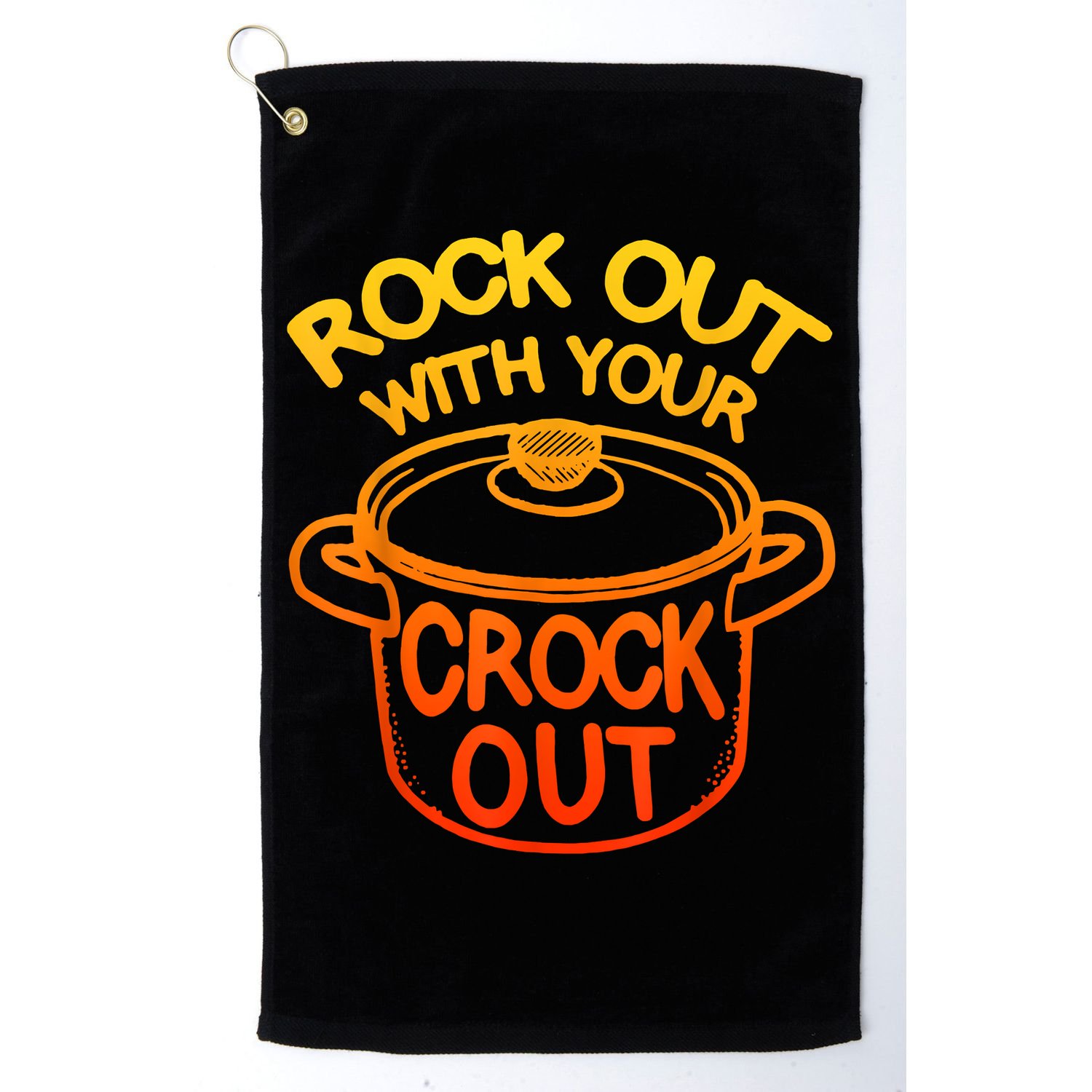Rock Out With Your Crock Out Funny Chef Food Humor Golf Towel
