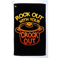 Rock Out With Your Crock Out Funny Chef Food Humor Golf Towel