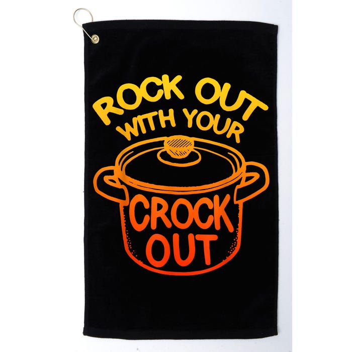 Rock Out With Your Crock Out Funny Chef Food Humor Golf Towel
