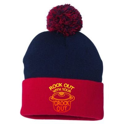 Rock Out With Your Crock Out Funny Chef Food Humor Pom Pom 12in Knit Beanie