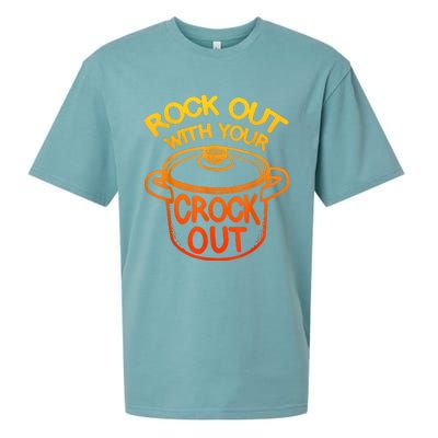 Rock Out With Your Crock Out Funny Chef Food Humor Sueded Cloud Jersey T-Shirt