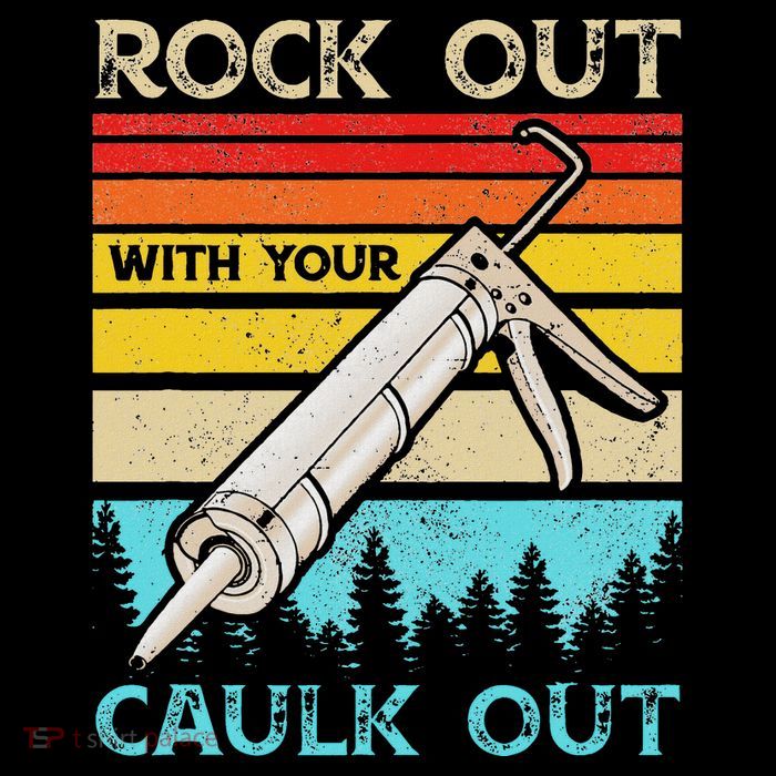 Rock Out With Your Caulk Out Vintage Construction Worker Drawstring Bag