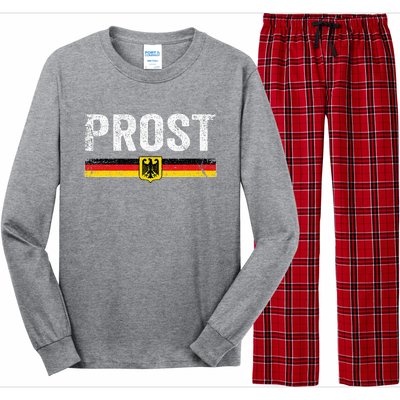 Retro Oktoberfest Women German Flag Prost Long Sleeve Pajama Set