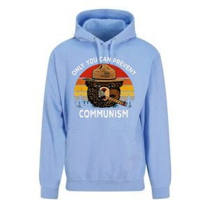 Retro Only You Can Prevent Communism Bear Camping Unisex Surf Hoodie