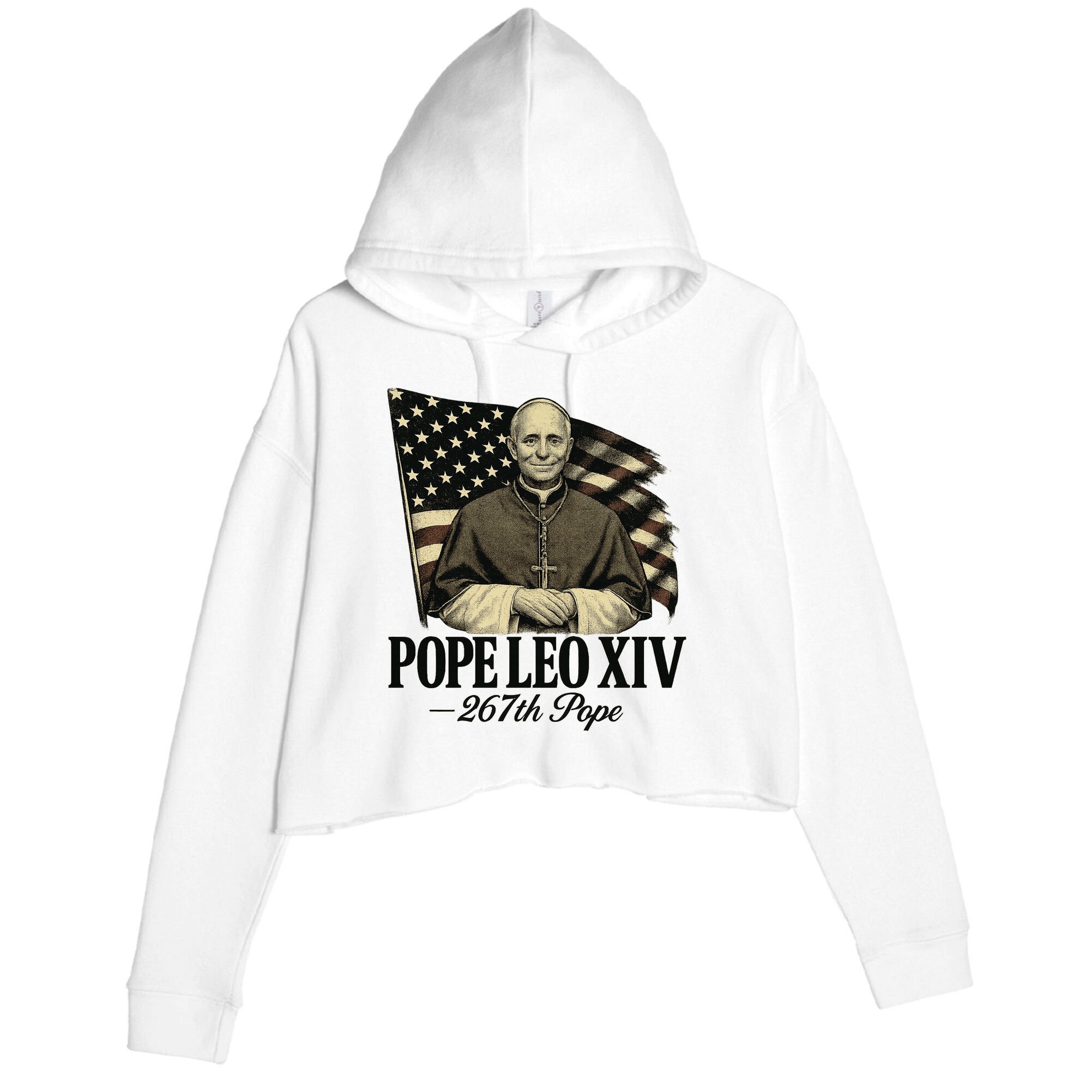 Robert Prevost 267th Pope Leo XIV Crop Fleece Hoodie