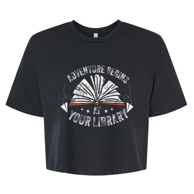 Reading Program 2024 Adventure Begins At Your Library Bella+Canvas Jersey Crop Tee