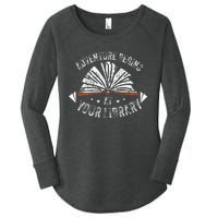 Reading Program 2024 Adventure Begins At Your Library Women's Perfect Tri Tunic Long Sleeve Shirt