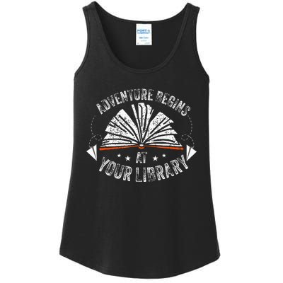 Reading Program 2024 Adventure Begins At Your Library Ladies Essential Tank