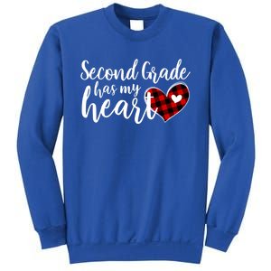 Red Plaid 2nd Second Grade Has My Heart Teacher Valentines Gift Sweatshirt