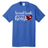 Red Plaid 2nd Second Grade Has My Heart Teacher Valentines Gift Tall T-Shirt