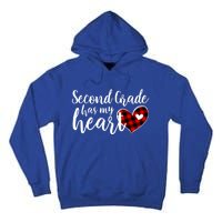 Red Plaid 2nd Second Grade Has My Heart Teacher Valentines Gift Tall Hoodie