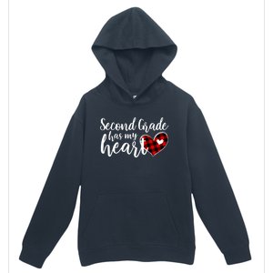 Red Plaid 2nd Second Grade Has My Heart Teacher Valentines Gift Urban Pullover Hoodie