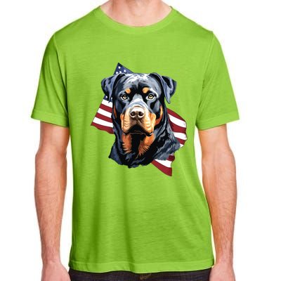 Rottweiler Patriotic 4th Of July Dog Lover American USA Adult ChromaSoft Performance T-Shirt