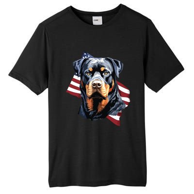 Rottweiler Patriotic 4th Of July Dog Lover American USA Tall Fusion ChromaSoft Performance T-Shirt