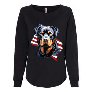 Rottweiler Patriotic 4th Of July Dog Lover American USA Womens California Wash Sweatshirt