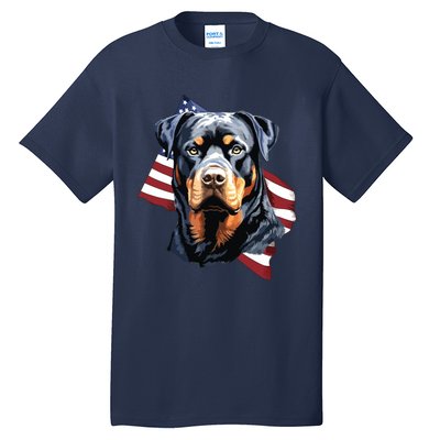 Rottweiler Patriotic 4th Of July Dog Lover American USA Tall T-Shirt