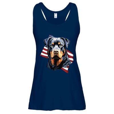 Rottweiler Patriotic 4th Of July Dog Lover American USA Ladies Essential Flowy Tank