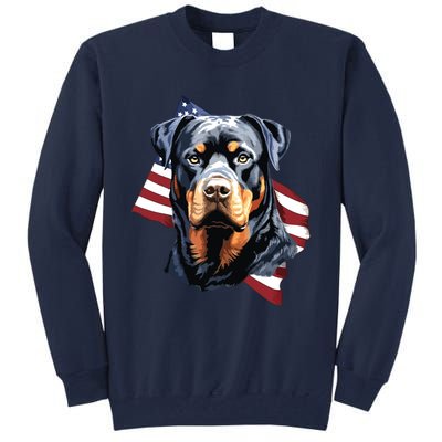 Rottweiler Patriotic 4th Of July Dog Lover American USA Tall Sweatshirt