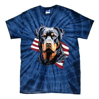 Rottweiler Patriotic 4th Of July Dog Lover American USA Tie-Dye T-Shirt