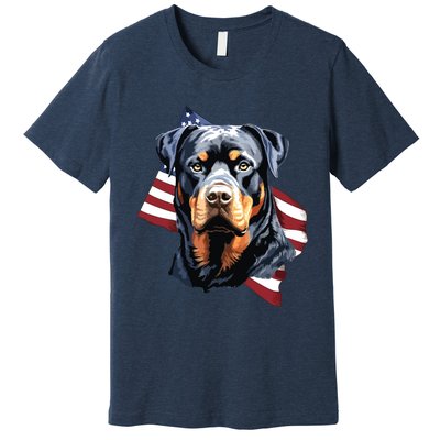 Rottweiler Patriotic 4th Of July Dog Lover American USA Premium T-Shirt