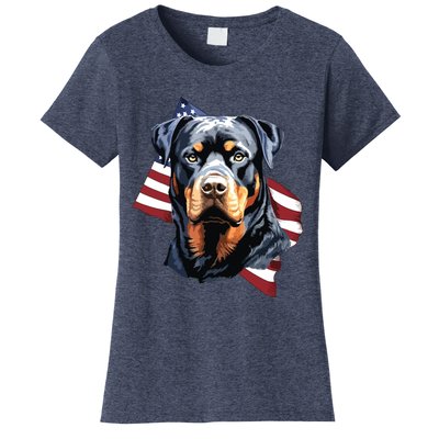 Rottweiler Patriotic 4th Of July Dog Lover American USA Women's T-Shirt