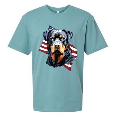 Rottweiler Patriotic 4th Of July Dog Lover American USA Sueded Cloud Jersey T-Shirt