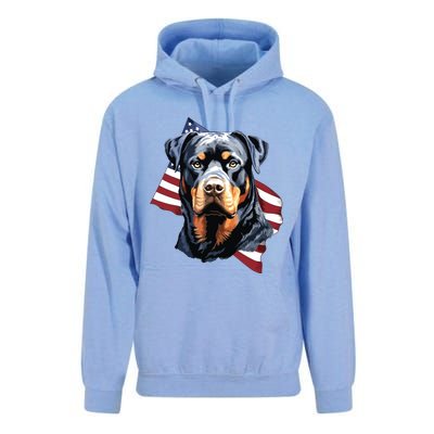 Rottweiler Patriotic 4th Of July Dog Lover American USA Unisex Surf Hoodie