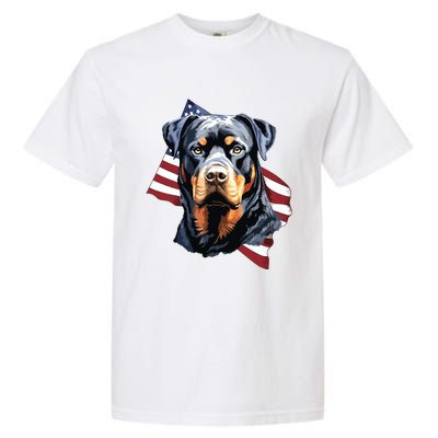 Rottweiler Patriotic 4th Of July Dog Lover American USA Garment-Dyed Heavyweight T-Shirt