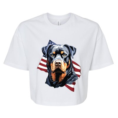 Rottweiler Patriotic 4th Of July Dog Lover American USA Bella+Canvas Jersey Crop Tee