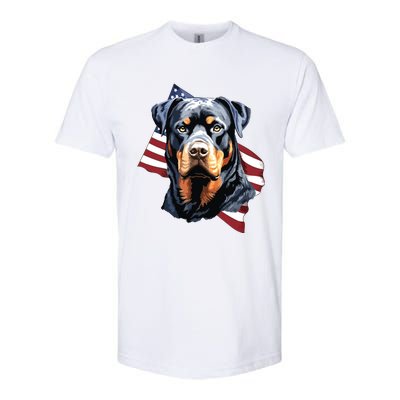 Rottweiler Patriotic 4th Of July Dog Lover American USA Softstyle® CVC T-Shirt