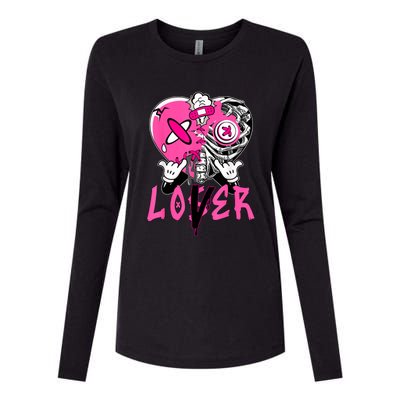 Racer Pink 5s Tee To Match Loser Lover Heart 5 Racer Blue Womens Cotton Relaxed Long Sleeve T-Shirt