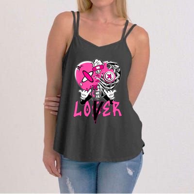 Racer Pink 5s Tee To Match Loser Lover Heart 5 Racer Blue Women's Strappy Tank